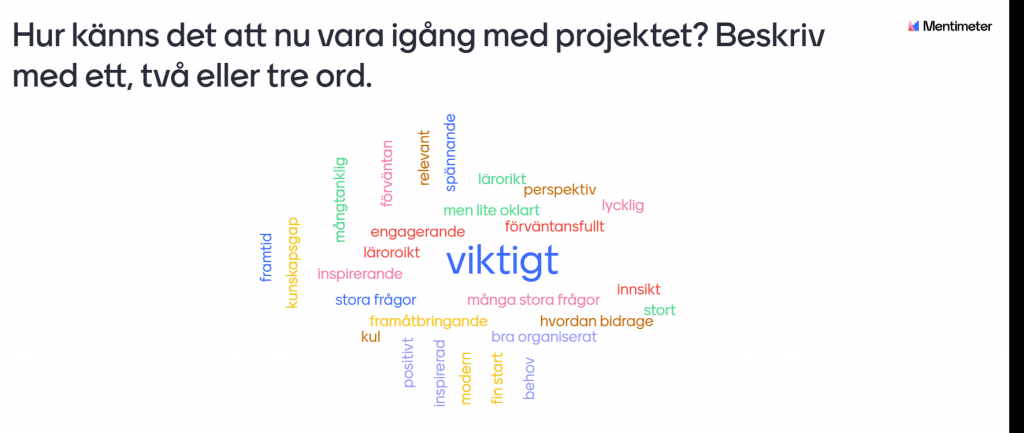 Färgglada positiva ord centrerade kring ordet "Viktigt". Illustration