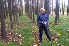 Person outside in forest. Photo.